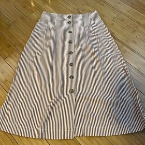 Madewell Midi Striped Skirt